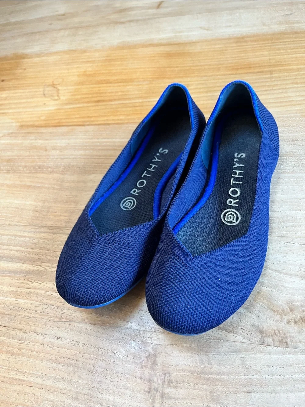 Rothy's Flats in Maritime Navy Blue Knit Machine Washable - 5.5